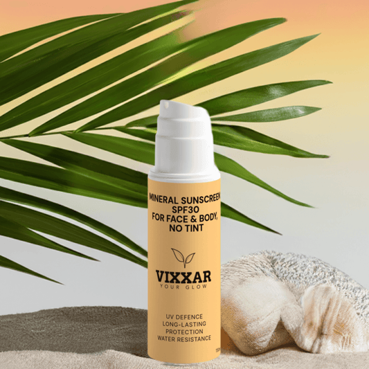 Mineral Sunscreen SPF30 for Face & Body, no tint 150ml - Vixxar Cosmetiques