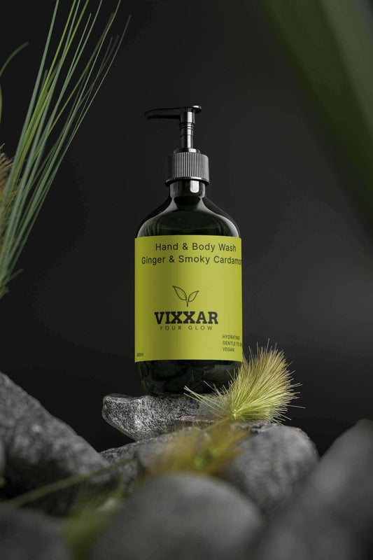 Hand & Body Wash, Ginger & Smoky Cardamom 490ml - Vixxar Cosmetiques