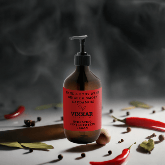 Hand & Body Wash, Ginger & Smoky Cardamom 490ml - Vixxar Cosmetiques